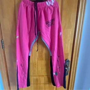 Gallery Dept Logo Print Pink Sweatpants